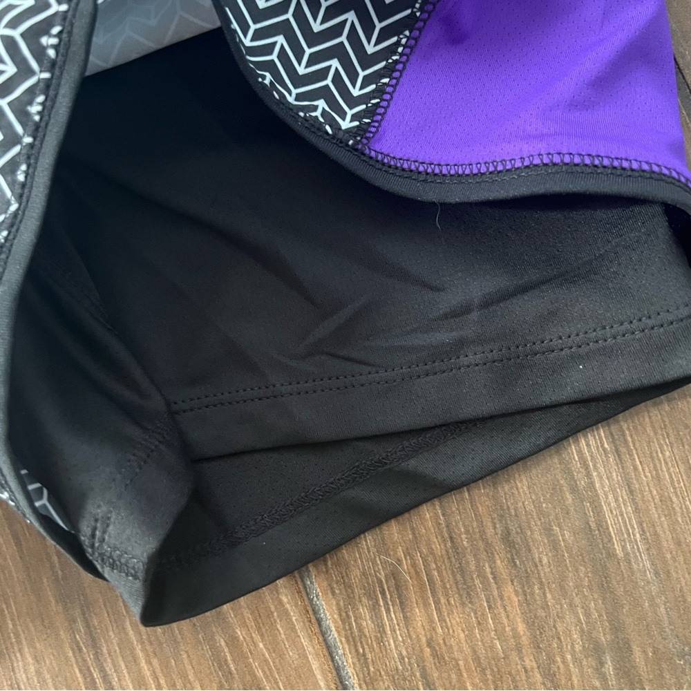 Jofit Running Shorts Black & Purple NWT size Medium Lined - Picture 6 of 8